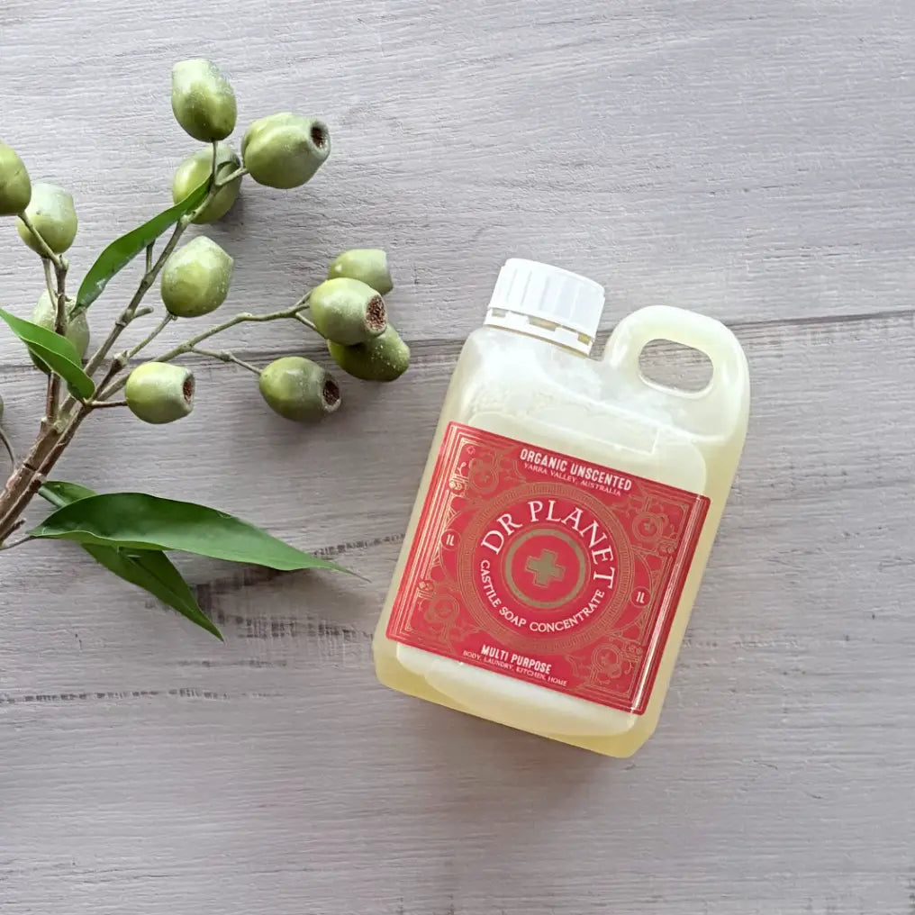 Dr Planet Organic Castile Soap Concentrate 1 Litre - Unscented front view