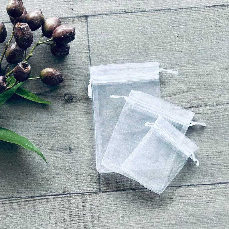 organza bags white three sizes