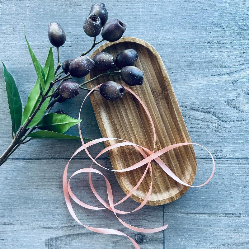 6mm double faced satin ribbon peach 25mt