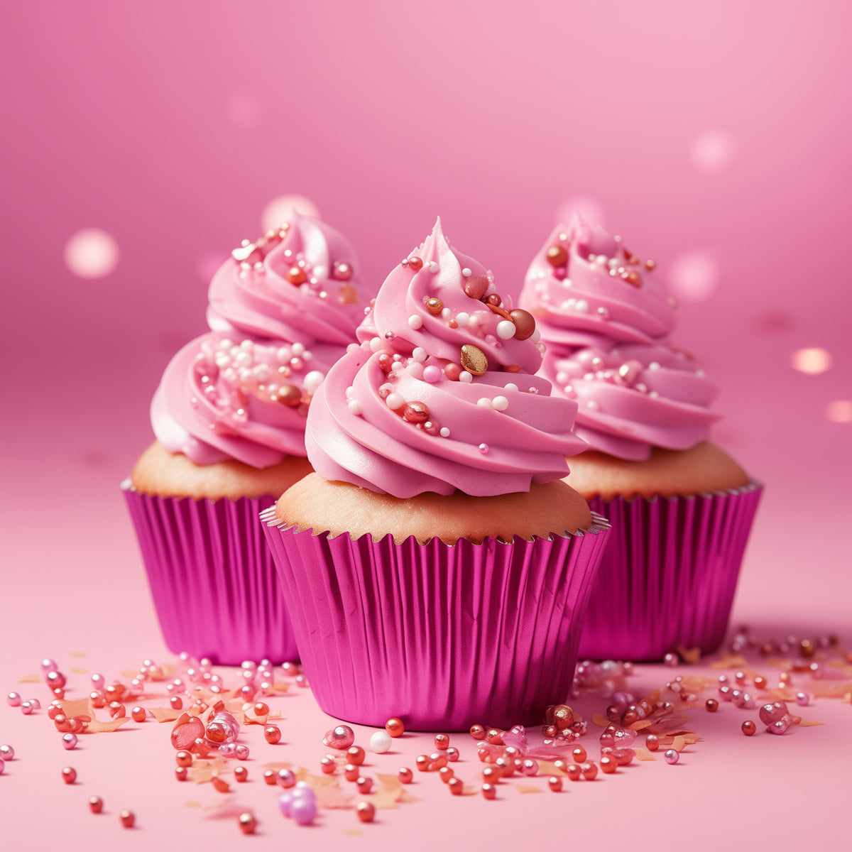 Hot Pink Foil Cupcake Baking Cups | Papyrus & Co | Pack of 50 – Centaur ...