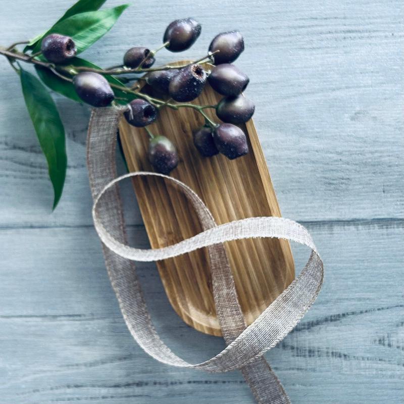 25MM POLY FLAX JUTE RIBBON SEWN EDGE 10MT