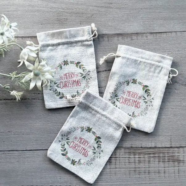 Christmas Canvas Pouch - Merry Christmas