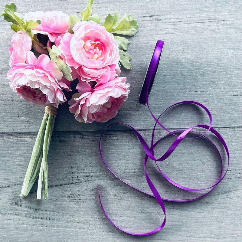 6mm double faced satin ribbon purple 25mt roll