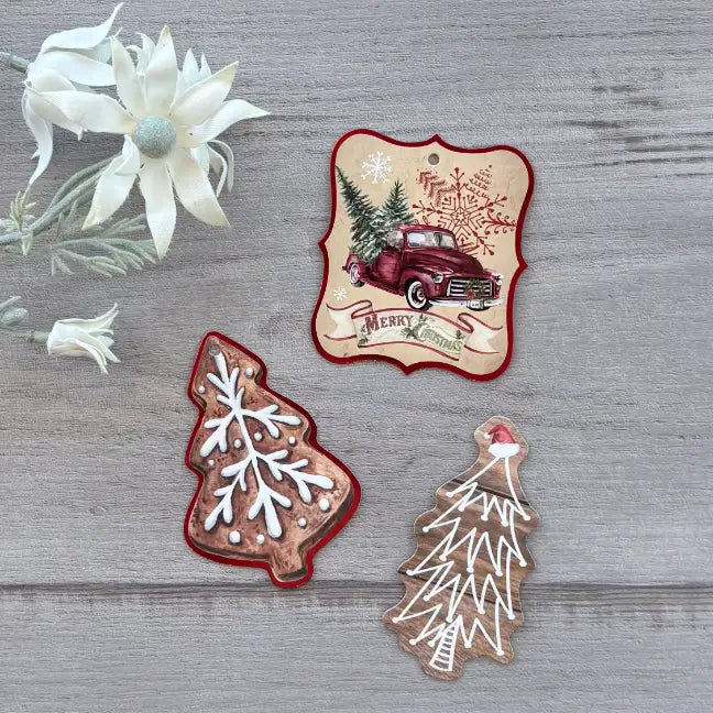 Assorted Christmas Gift Tags - Red Ute, Christmas Tree, Tree with Santa Hat