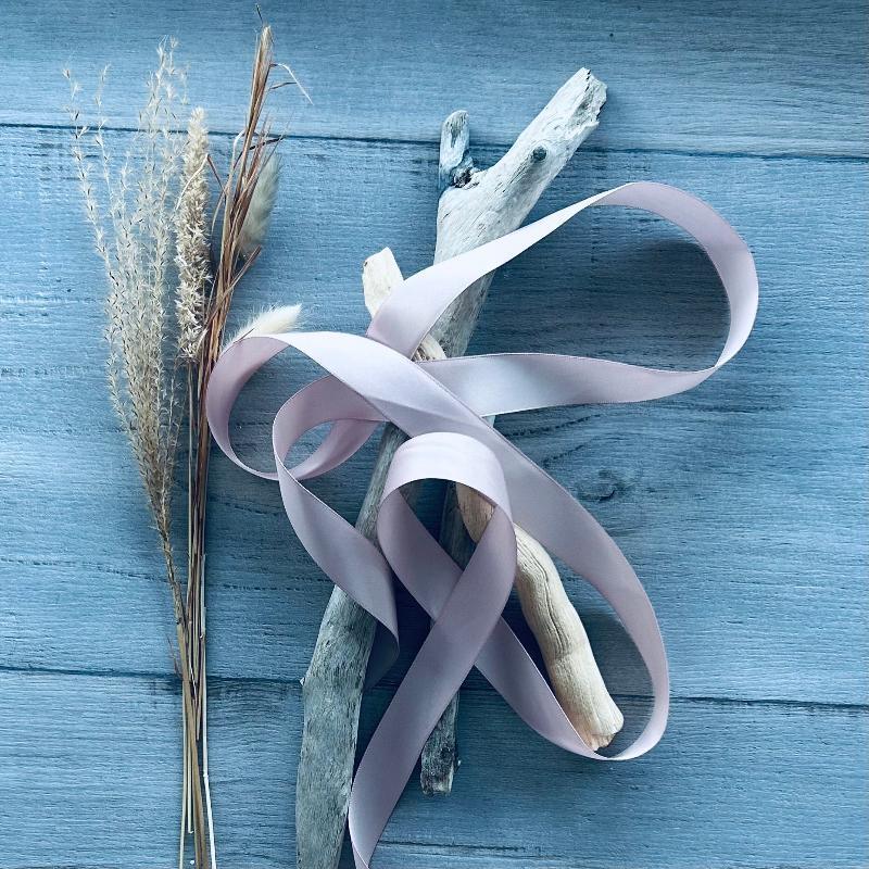 25mm double faced satin ribbon rose gold