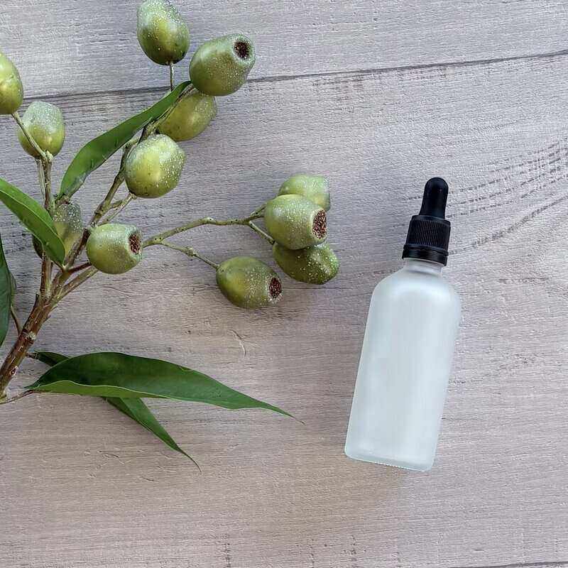 100ml Frosted Glass Bottle with Black Dropper single bottle