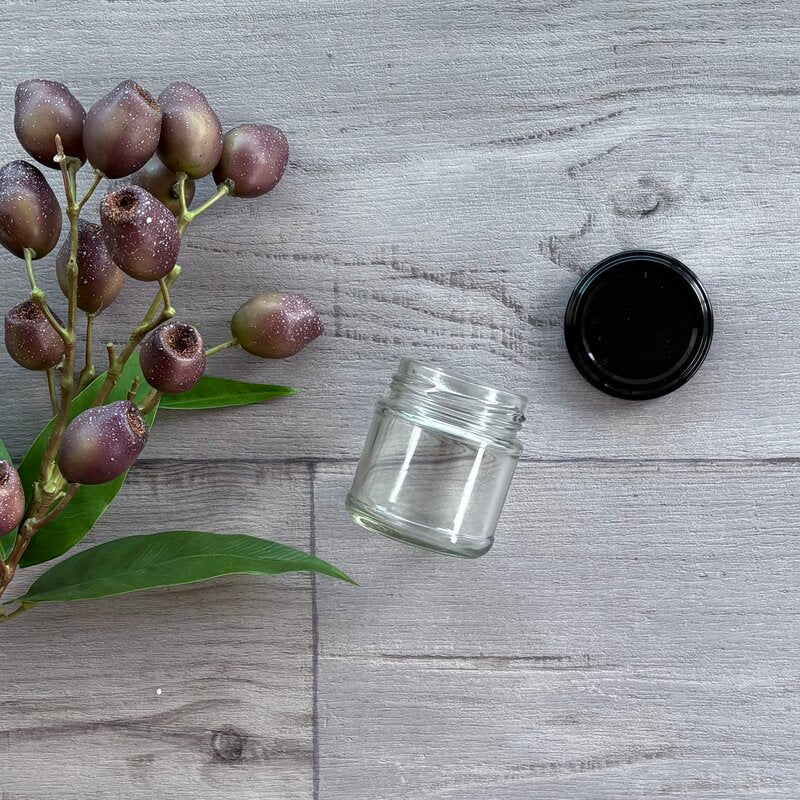 100ml Clear Jam Jar with Black Lid - centaur packaging