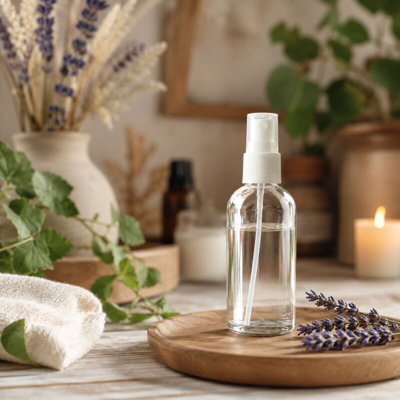 clear mister bottle on shelf