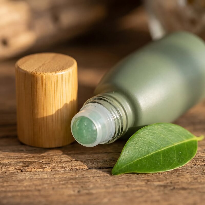 sage roller bottle with bamboo lid