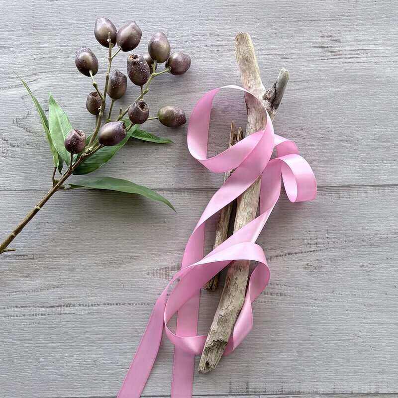 Satin Ribbon Deluxe Double Faced 25mm x 30mt - Mid Pink