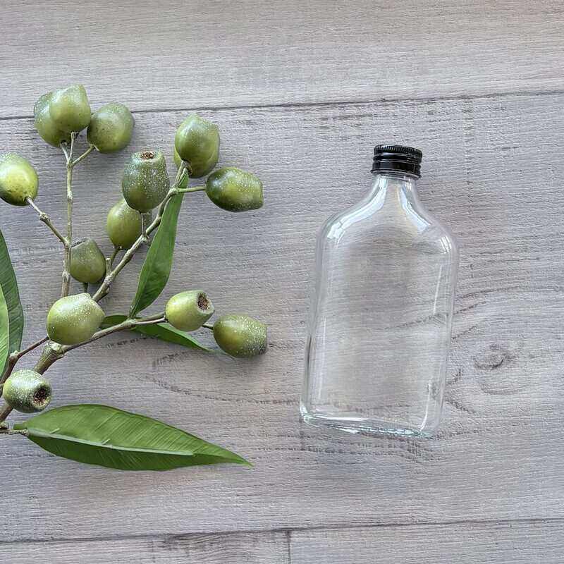250ml Glass Flask with Black Lid
