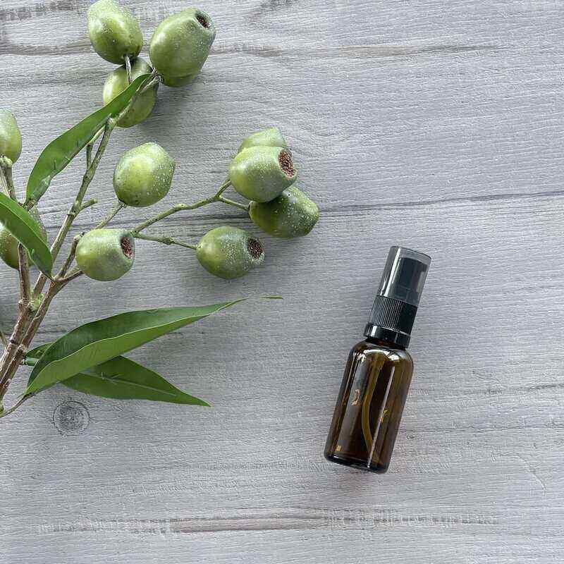 30ml Amber Glass Bottle with White Serum Pump