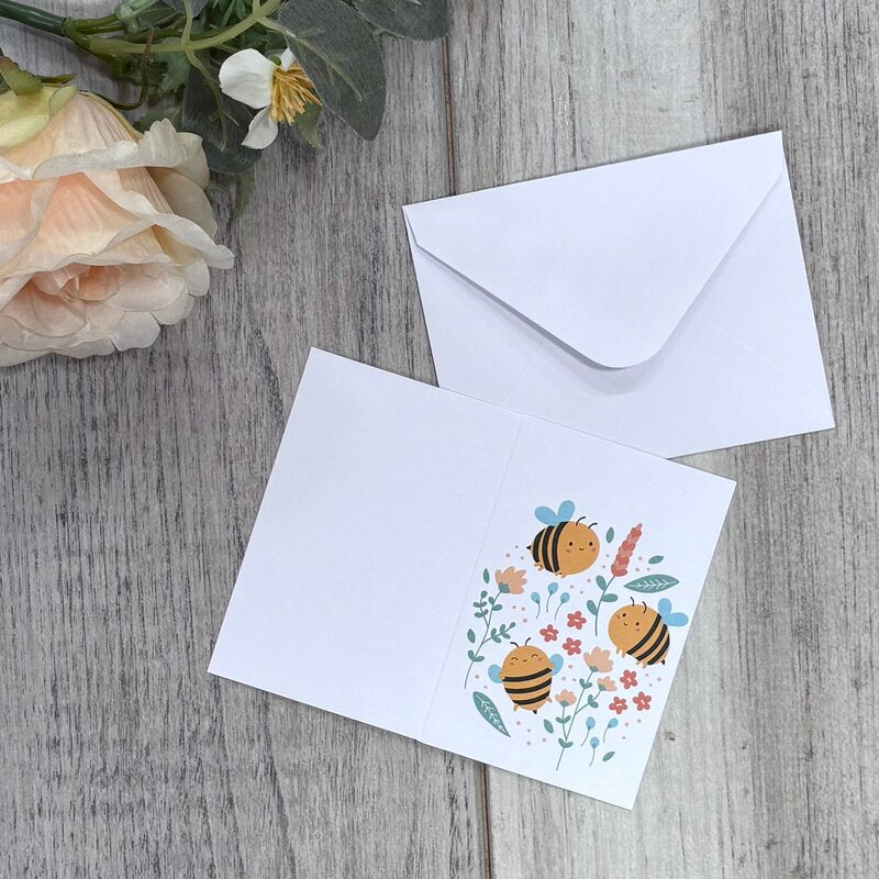 buzzing bees gift card with envelope pk 25