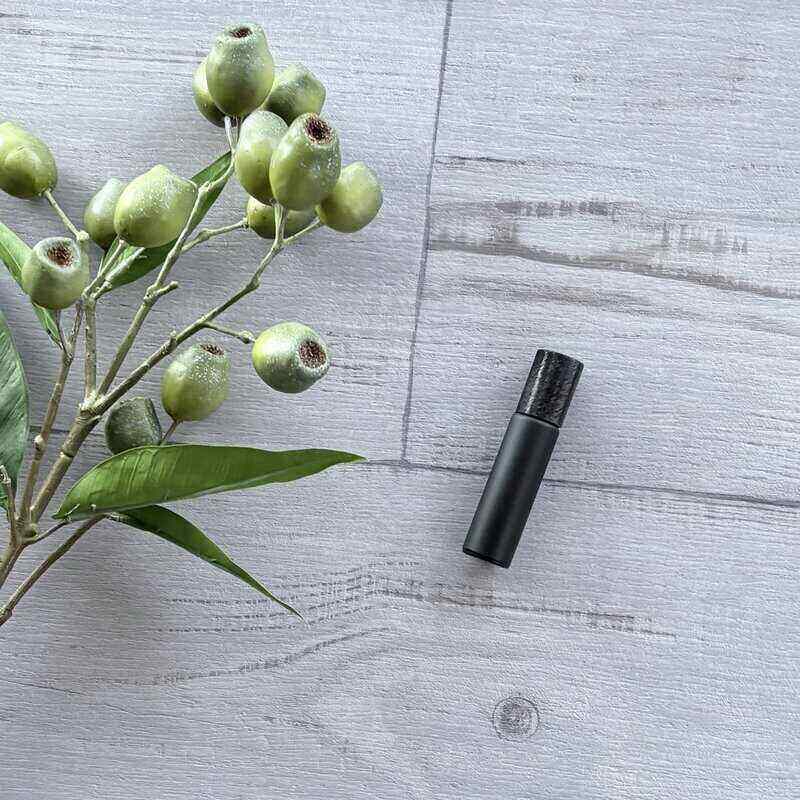 10ml Black Roller Bottle with Brushed Black Lid - 5 Pack single bottle