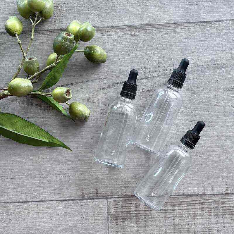 100ml Clear Glass Bottle with Black Dropper