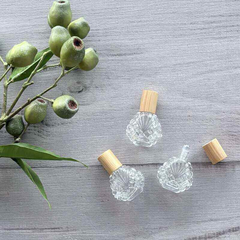 15ml Dahlia Glass Roller Bottle with Bamboo Lid