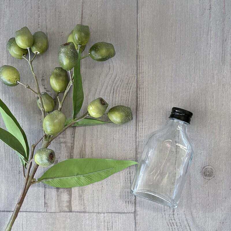 110ml Glass Flask with Black Lid