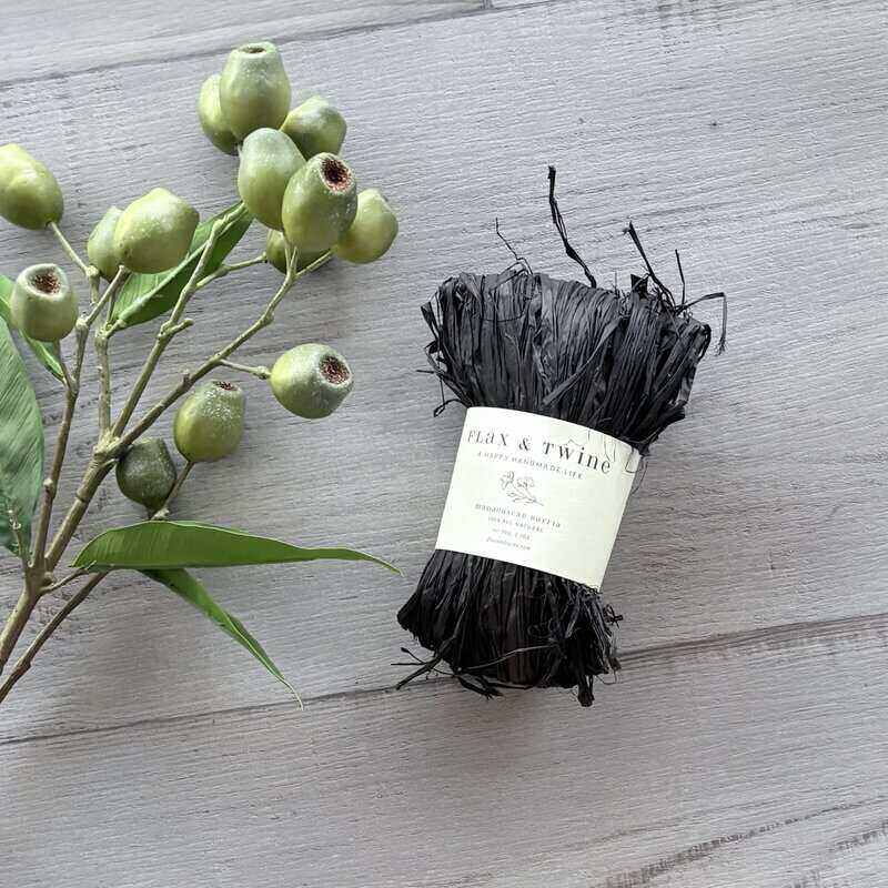 Raffia Flax & Twine - Black