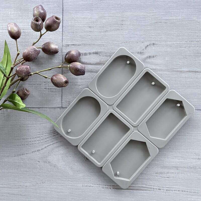 6 Cavity Silicone Soap Mould Assorted - Grey