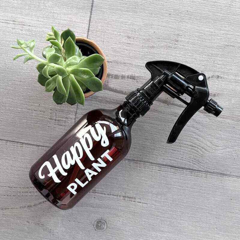 500ml Amber PET Bottle with Premium Mister Trigger - Happy Plant