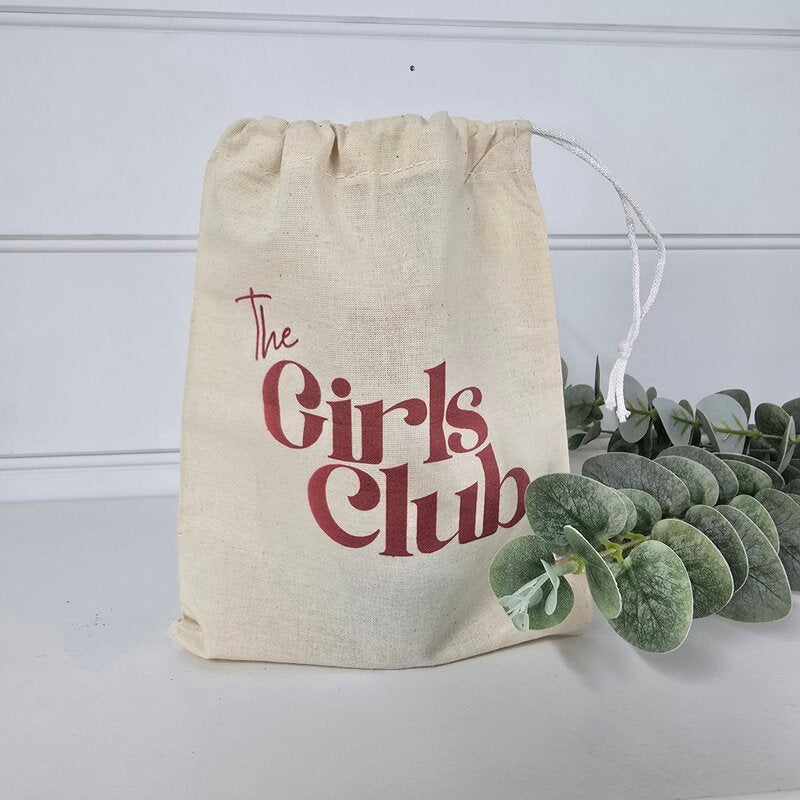 small calico draw string bag custom printed in bomaderry @ centaur packaging