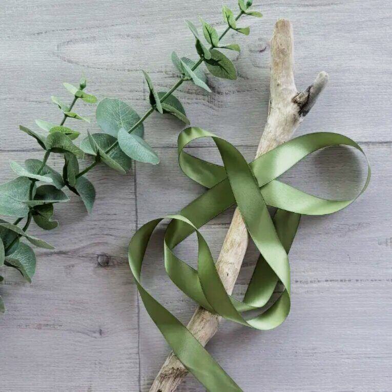 Satin Ribbon Deluxe Double Faced 25mm x 30mt - Olive