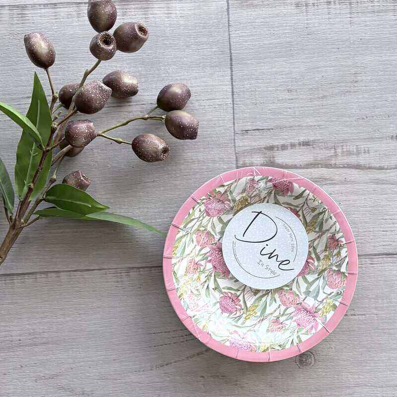 Paper Plate Small 20pk - Pink Waratah