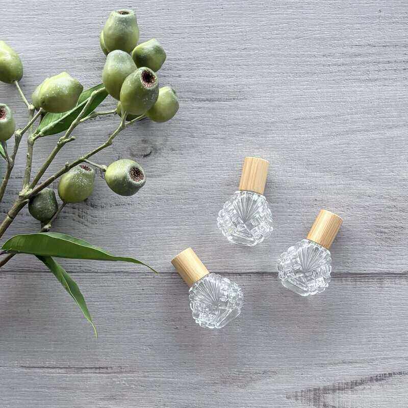 15ml Dahlia Glass Roller Bottle with Bamboo Lid