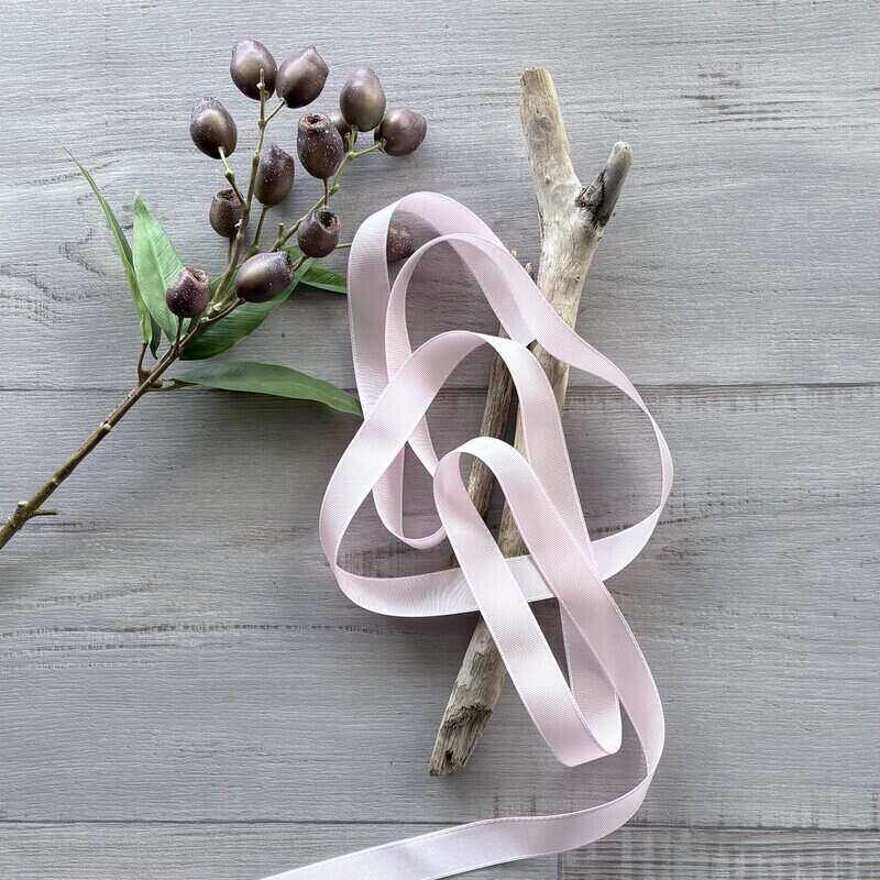 Grosgrain Saddle Stitch Ribbon 25mm x 20mt - Baby Pink