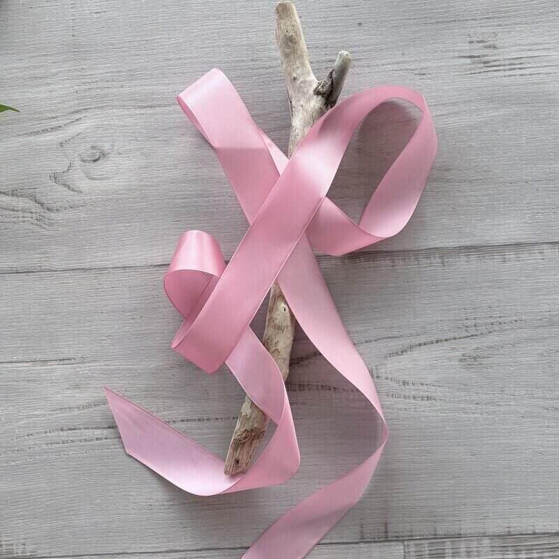 Satin Ribbon Single Faced 38mm x 46mt - Dusty Pink