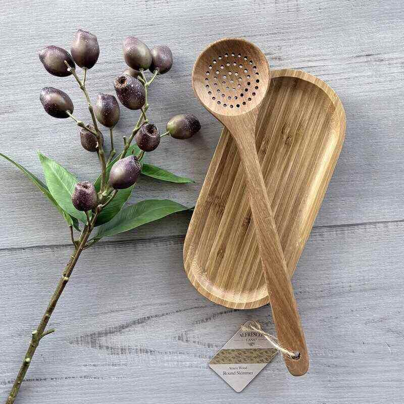 Acacia Wood Round Skimmer Spoon