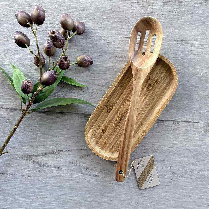 Acacia Wood Slotted Spoon