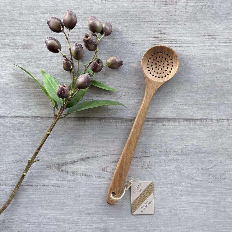 Acacia Wood Round Skimmer Spoon