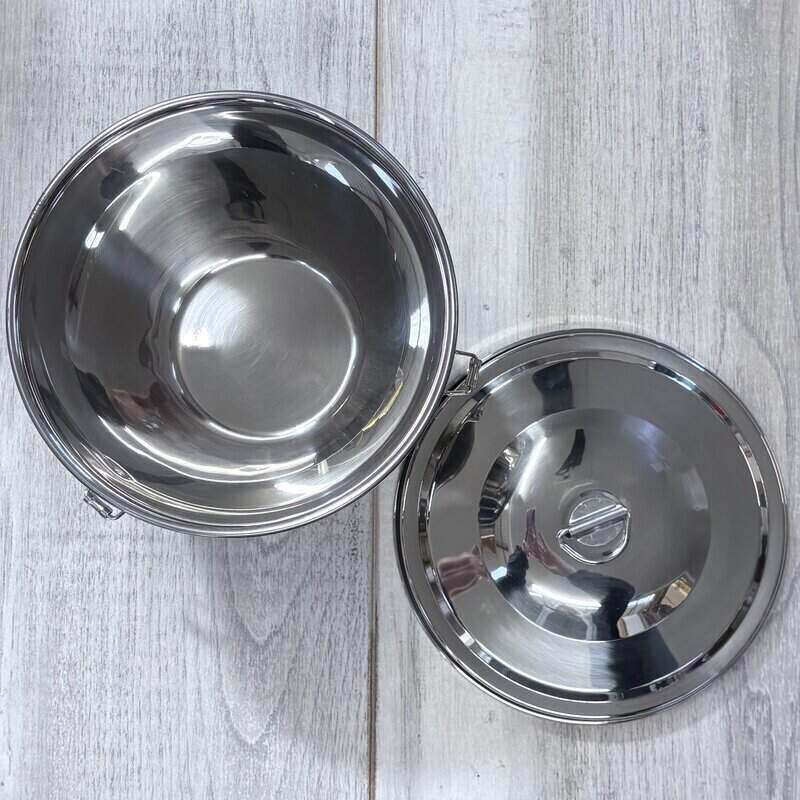Stainless Steel Pudding Steamer lid off