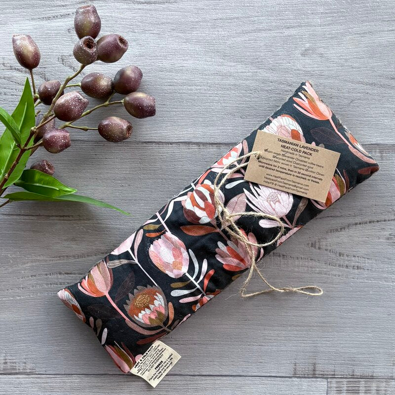 protea design tasmanian lavender hot/cold pack with wool backing