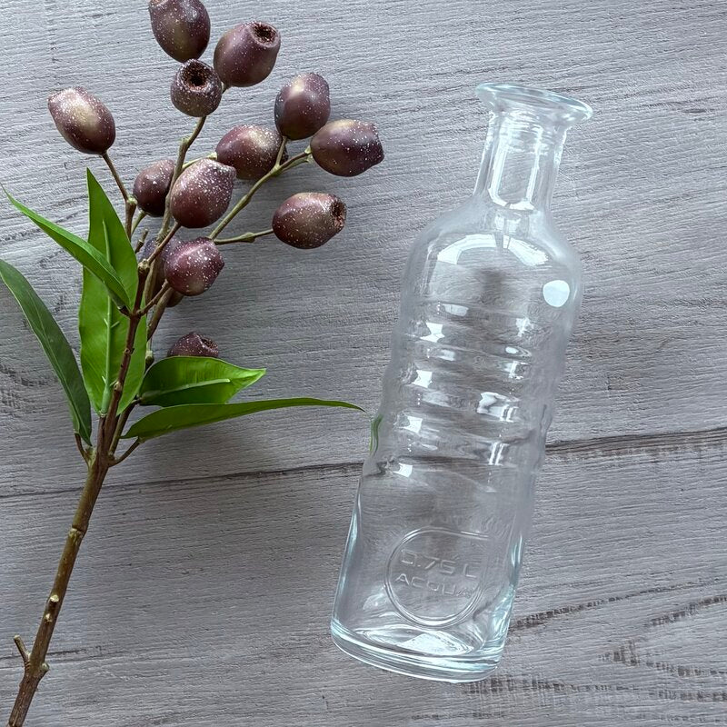 GLASS WATER BOTTLE .75 LITRE