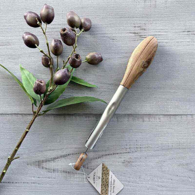 Acacia Wood & Stainless Steel Tongs