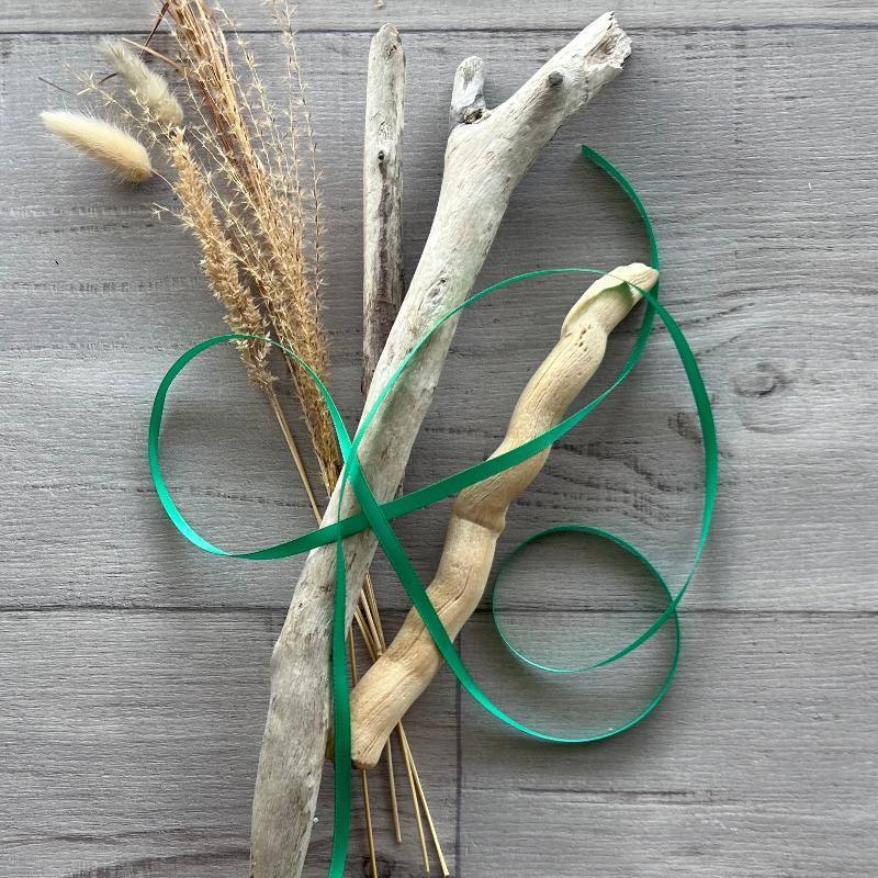 6mm double faced satin ribbon emerald green