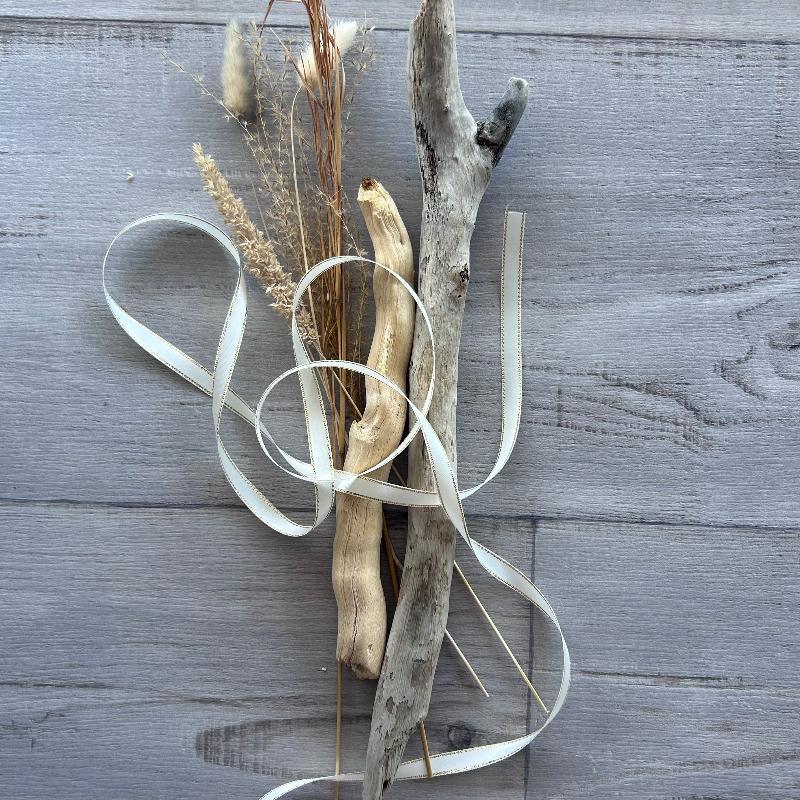 10mm satin double faced metallic edge ribbon ivory/gold