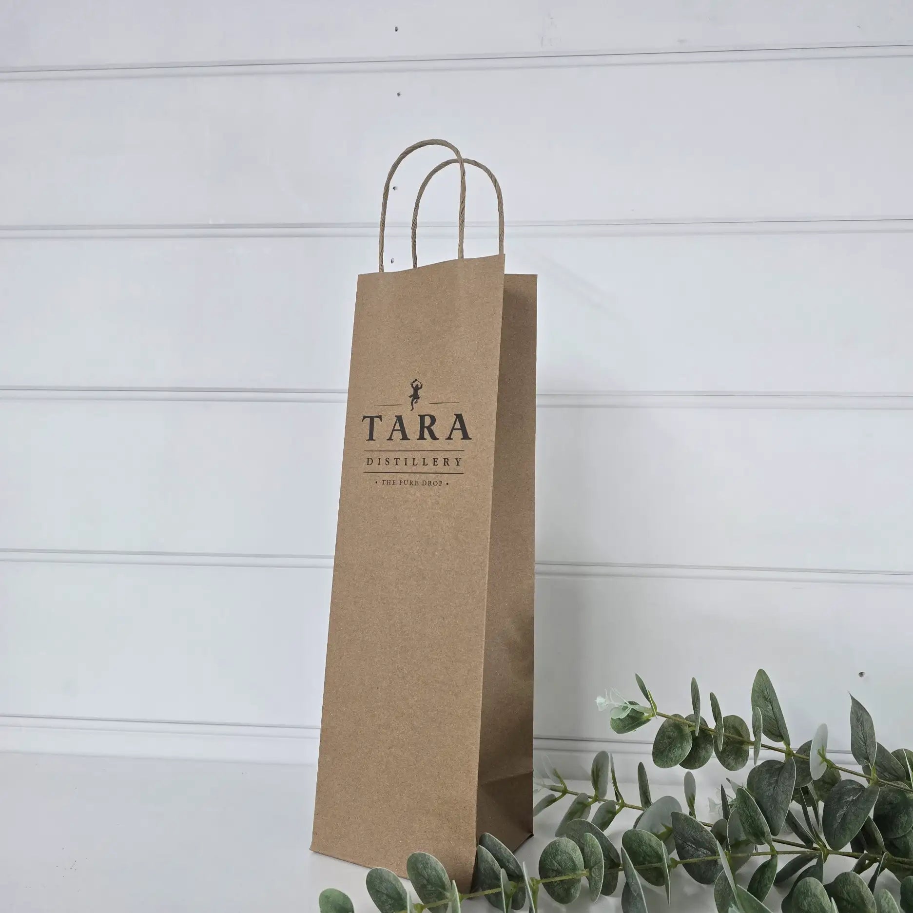 Custom Printed Single Wine Bag with Handle - Kraft Paper