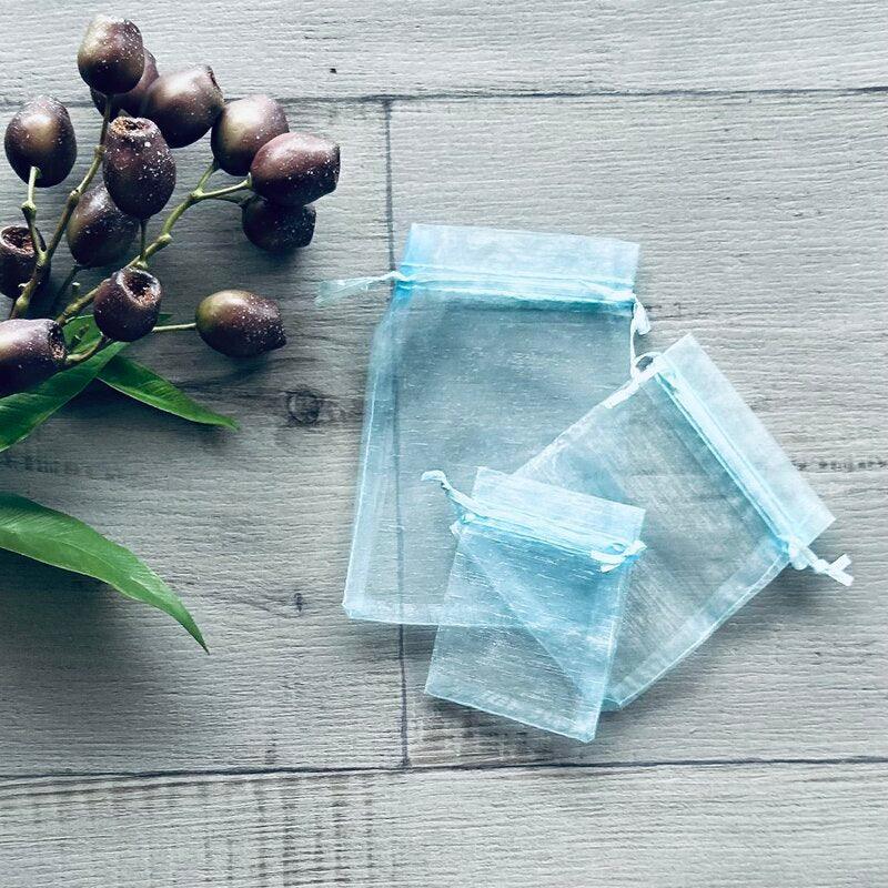 organza bag sky blue three sizes