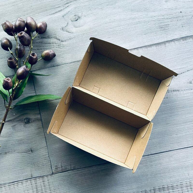 snack box kraft corrigated single opened