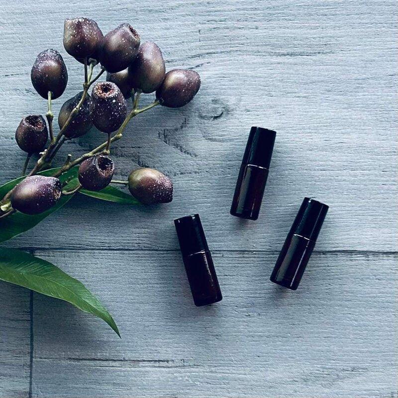 amber roller with black lid 5ml straight side bottle x 3