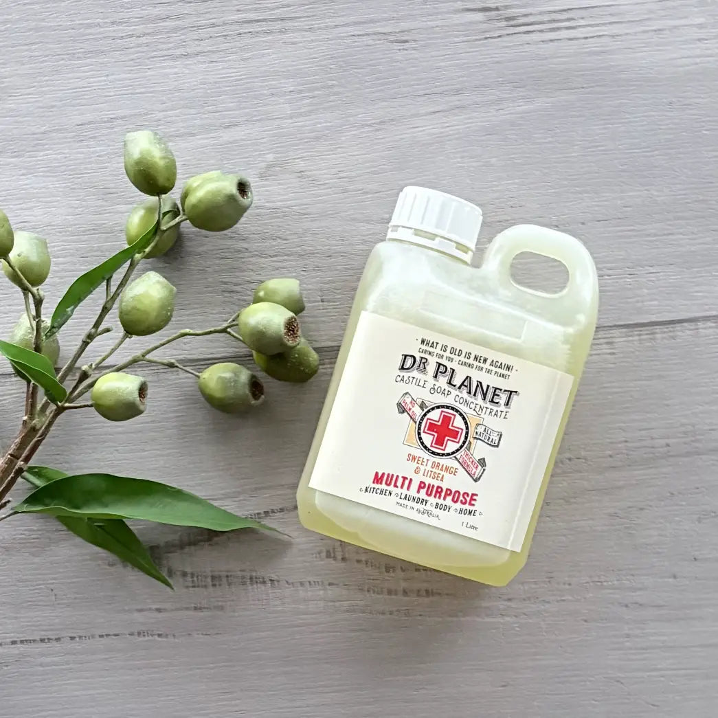Dr Planet Castile Soap Concentrate 1 Litre - Sweet Orange & Litsea @centaur packaging