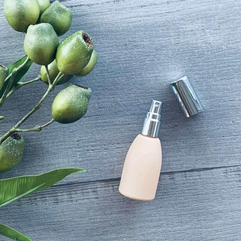 Tara Peach bottle with silver mister - centaur packaging