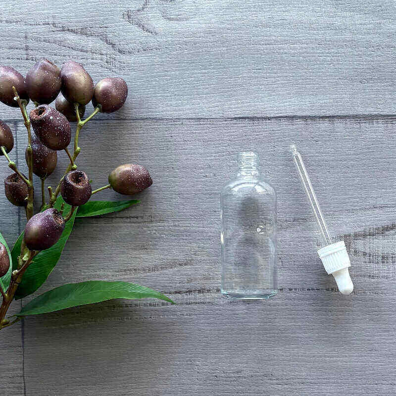 100ml Clear Glass Bottle with White tamper evident Dropper centaur packaging