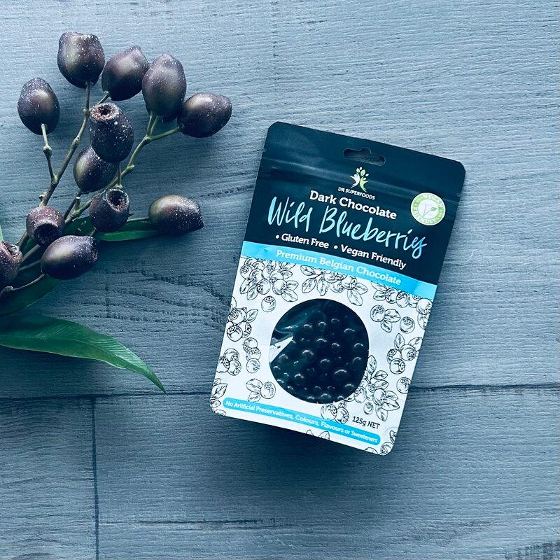 Wild Blueberries Dark Chocolate 125g - centaur packaging