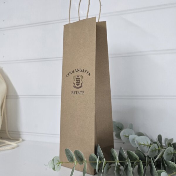 single wine bag in kraft custom printed @ centaur packaging