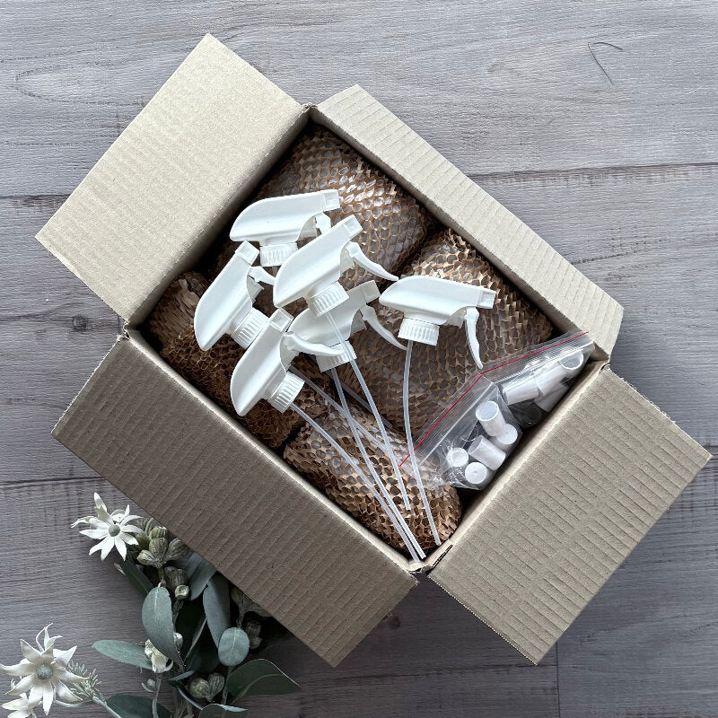 workshop box 1 packaged with hex paper and white misters on top - centaur packaging