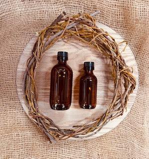 200ml Amber Glass Bottle with Black Tamper Evident Lid - centaur packaging